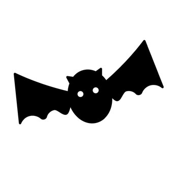 Black bat icon; face with white or round eyes; themes include Halloween, animals, spooky, cute, scary, monsters, etc.
