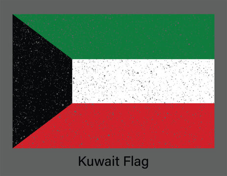 Grunge textured flag of kuwait