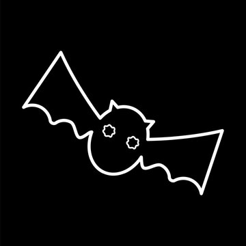 White-line bat icon; crying or sad face; themes include Halloween, animals, spooky, cute, scary, monsters, etc.