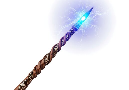 Magical glowing staff with intricate patterns