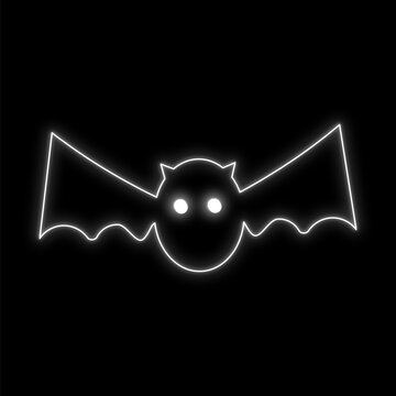 Bat neon light &ndash; round-eyed/white-eyed face &ndash; themes include Halloween, animals, spooky, cute, scary, monsters, etc.