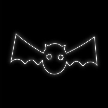 Bat neon light icon; crying/sad face; themes include Halloween, animals, spooky, cute, scary, monsters, etc.