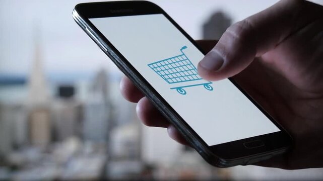 Mobile Shopping Checkout Payment on Smartphone for Online Purchase