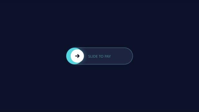 Slide to pay interactive ui button animation for mobile app checkout and digital payments 4k mobile payment