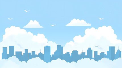 Obraz premium A Clear Blue Sky Over the Cityscape