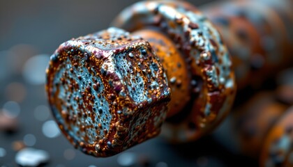 Fototapeta premium The image features a close up of a decorated marshmallow on a skewer, resembling a s'mores treat