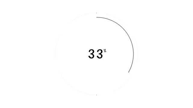 Minimalist circular progress bar showing 33 percent indicator graphic template. Percencase white background design
