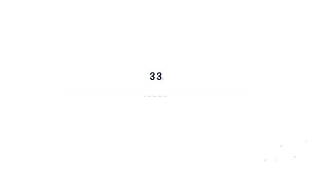 Number thirty three digit isolated on a clean minimalist Percencase white background for graphic design