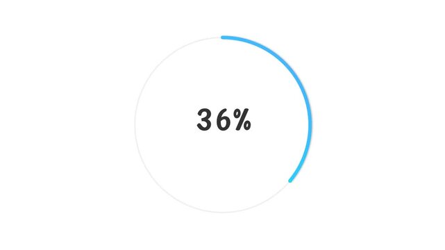Digital progress bar graphic with a thirty-six Percencase white background for user interface and web data visualization design elements