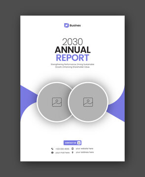Brochure cover or annual report flyer design template for corporate business agency