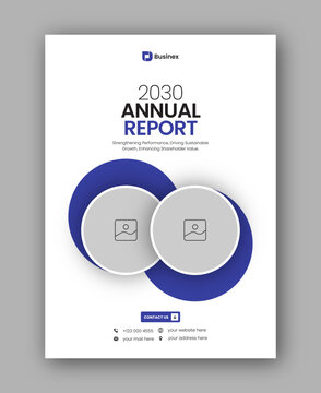 Brochure cover or annual report flyer design template for corporate business agency