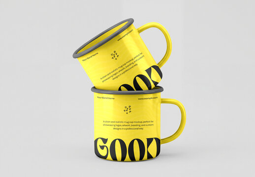Yellow Enamel Mug Mockup