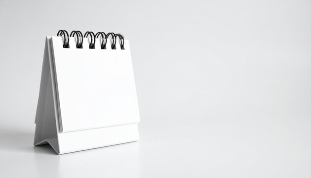 Blank Desktop Calendar with Spiral Binding on White Background Planning Concept