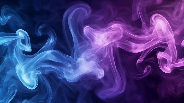 Swirling Colorful Smoke Wisps in Darkness with Smooth Cinematic Flow and Subtle Light Play