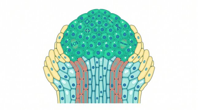 Shoot Apical Meristem Anatomy and Plant Cell Division Scientific Diagram