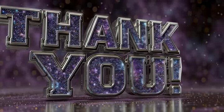 Sparkling thank you text celebration greeting video