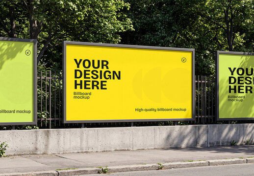 Street Billboard Advertising Mockup