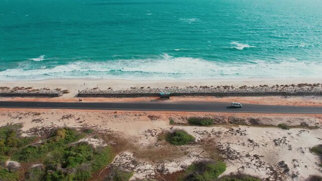 Aerial view of Ram Setu, dhanushkodi, Rameswaram Island, Tamil Nadu, India.