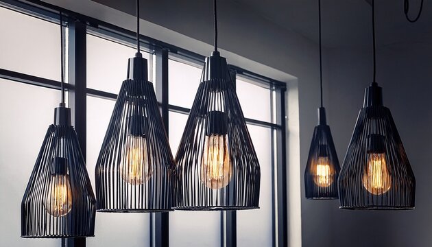 black hanging light fixtures and lamps