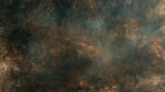 A dark, moody rustic surface with weathered textures and earthy tones. Ideal for professional food photography backdrops or artistic vintage presentation.