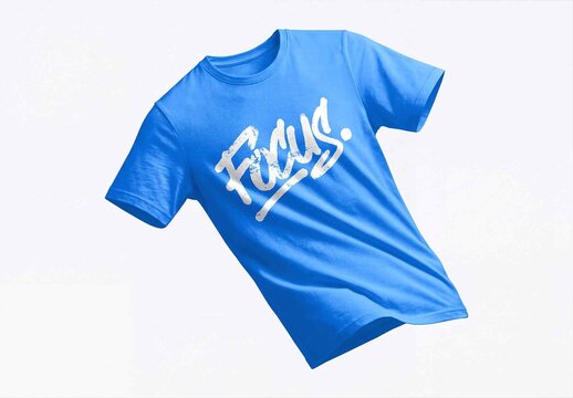 Floating T-Shirt Mockup Side Angle View