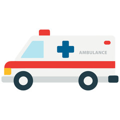 Emergency ambulance vehicle medical rescue transport hospital car icon flat vector illustration © Lily Angel Studio