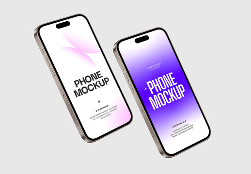 Dual Smartphone Screen Mockup Template