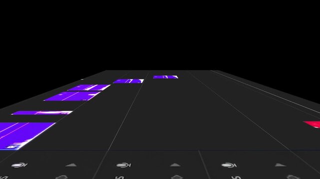 3D perspective audio video editing timeline interface mockup loop background