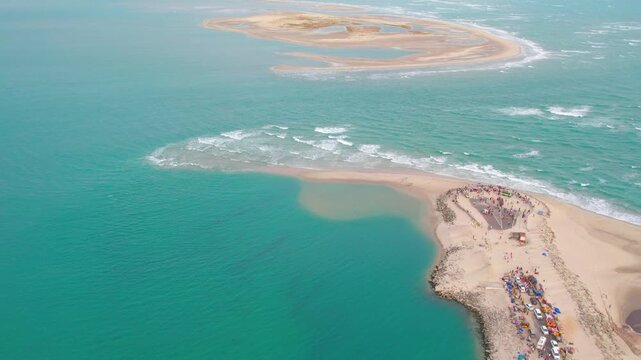 Aerial view of Ram Setu, dhanushkodi, Rameswaram Island, Tamil Nadu, India.