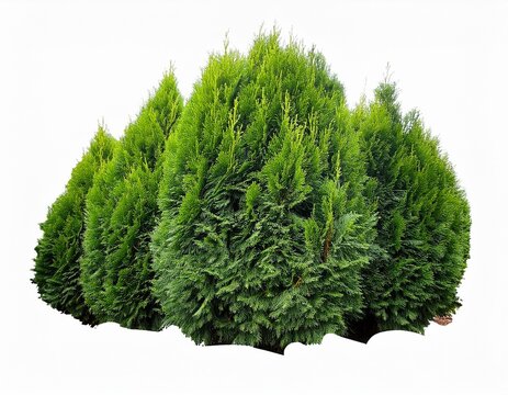emerald green arborvitae thuja occidentalis smaragd evergreen tree isolated landscaping conifer green foliage pyramidal cedar shrubs for garden privacy screen and nursery decor
