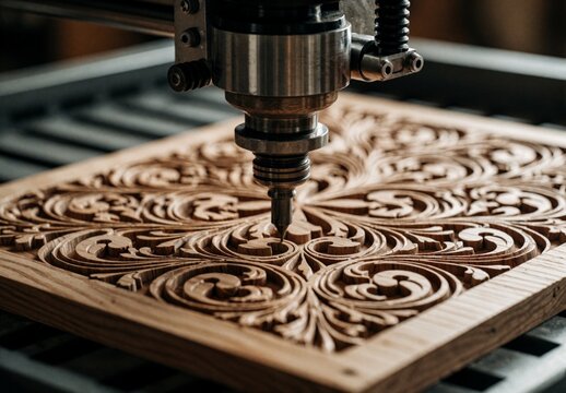 CNC Router Engraving Intricate Wood Pattern