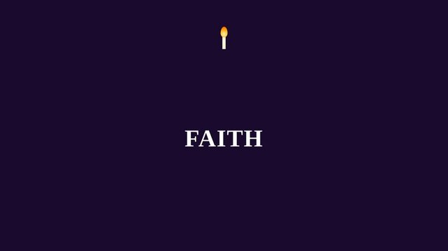 Motion of a Candle Flame Symbolizing Faith in a Serene Night Scene for Inspirational Video.