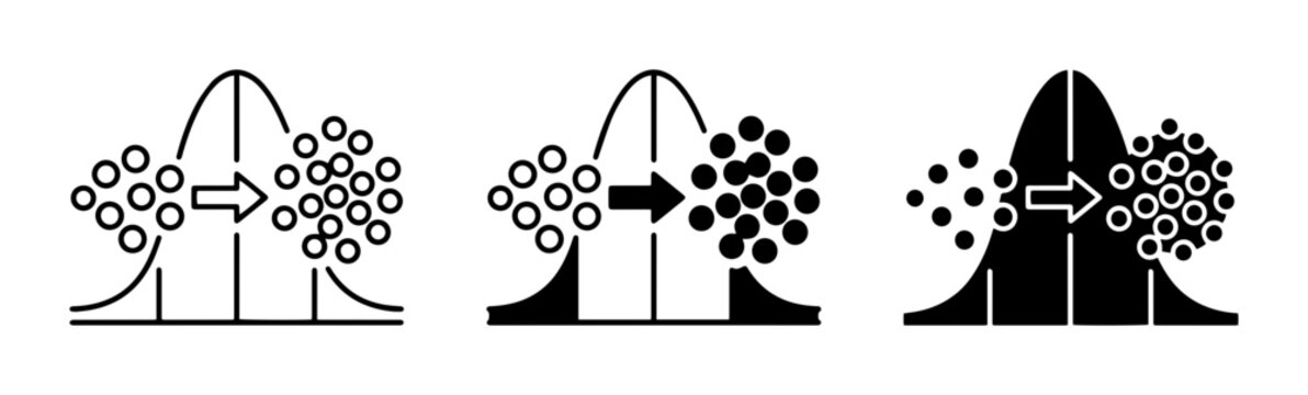 Distribution Curve Icons, Data Spread, Statistical Analysis, Probability