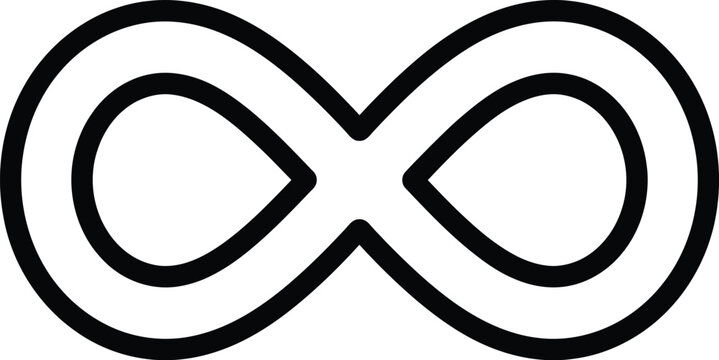 Infinity endless eternity symbol outline icon with infinity eternity abstract continuous perpetual