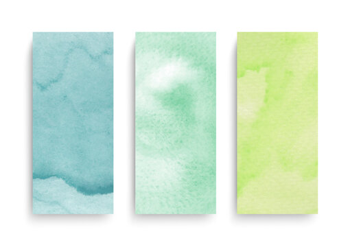 Abstract green watercolor vertical banners