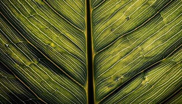 macro close up of a leaf showing intricate vein pattern and texture