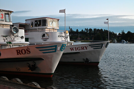 "Roś" and "Wigry" Passenger Ships in Mikołajki Harbor