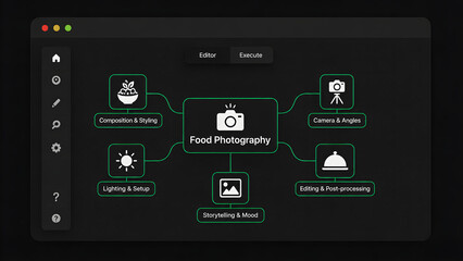 Fototapeta premium Food Photography concept map interface for food composition