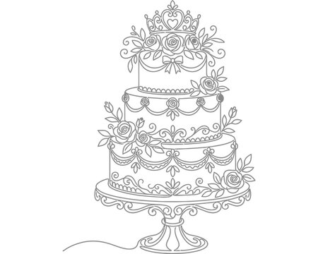 wedding cake vector illustration