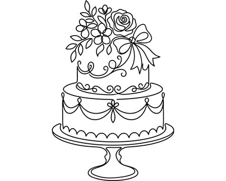 wedding cake vector illustration