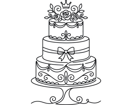 wedding cake vector illustration