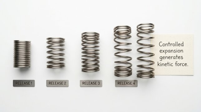 Metal springs of varying sizes on a white background