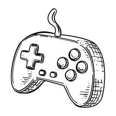 gamepad vector line art hand drawn illustration © FazaelSky.id