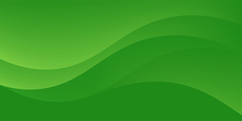 Obraz premium Minimalist abstract banner featuring a green wave background with fluid gradient curves. A modern, creative, and trendy design in EPS 10 vector format.