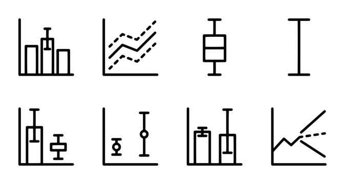 Data Visualization Icons, Statistical Charts, Graph Elements, Business Analytics