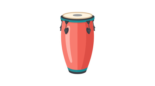 Red and teal conga drum musical instrument.