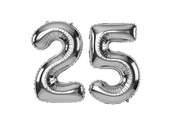 Naklejka premium Shiny foil number 25 balloons for celebration