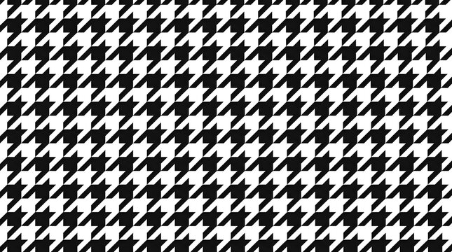 Classic black and white houndstooth textile pattern.