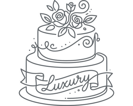 wedding cake vector illustration