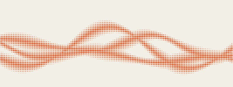 Abstract Orange Intertwined Wave Lines Sound Frequency Vector
